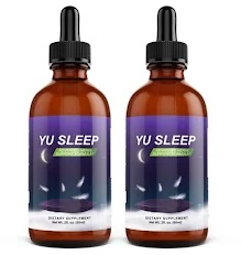 Two bottles of Yu Sleep advanced nerve support formula — nano-enhanced liquid sleep drops, 2 fl oz each